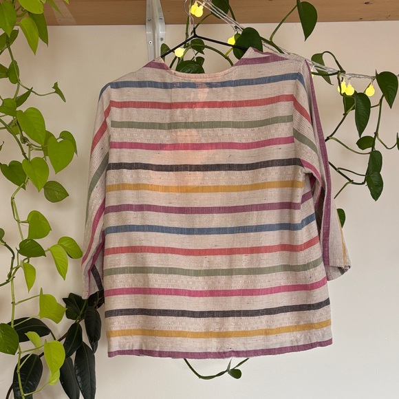 Ace & Jig Multicolor Striped Button-Shoulder Blouse - Picture 4 of 7